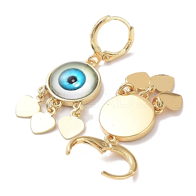 Real 18K Gold Plated Brass Heart Chandelier Earrings EJEW-L269-048G-03-1