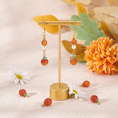 6Pcs Natural Agate Peach Charms G-OC0004-36-1
