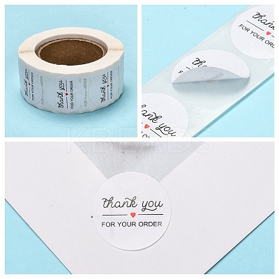 1 Inch Thank You Adhesive Label Stickers X-DIY-J002-C03-1