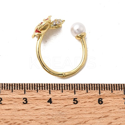Brass Micro Pave Cubic Zirconia Cuff Rings RJEW-P166-03G-02-1