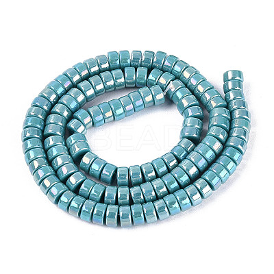 AB Color Plated Opaque Glass Beads Strands LS-GLAA-T026-3x6mm-P08-1
