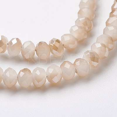 Electroplate Glass Beads Strands X-EGLA-F124-HR-A01-1