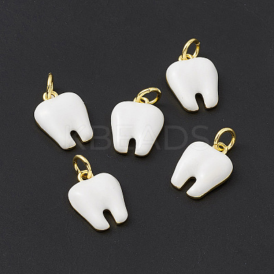 Rack Plating Brass Enamel Pendants KK-B065-08G-1