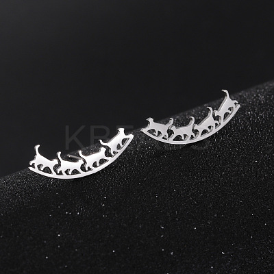 Non-Tarnish 304 Stainless Steel Stud Earrings LS-EJEW-H095-03P-1