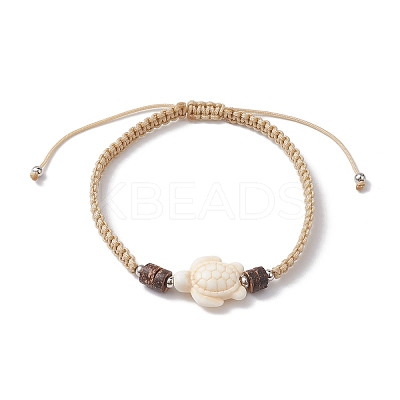 3Pcs 3 Styles Turtle & Starfish Dyed Synthetic Turquoise & Cowrie Shell Braided Bead Bracelet Sets BJEW-JB10281-1