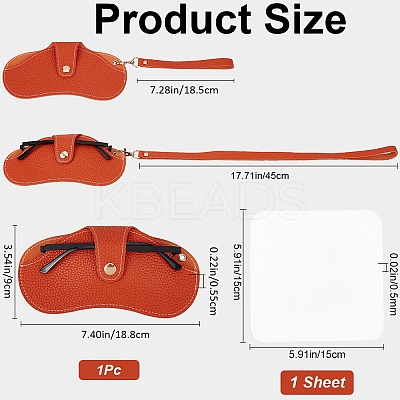 1 Set Portable Travel Leather Eyeglass Storage Cases AJEW-CN0002-45E-1