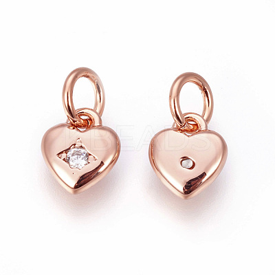 Brass Micro Pave Cubic Zirconia Charms ZIRC-F095-04-1