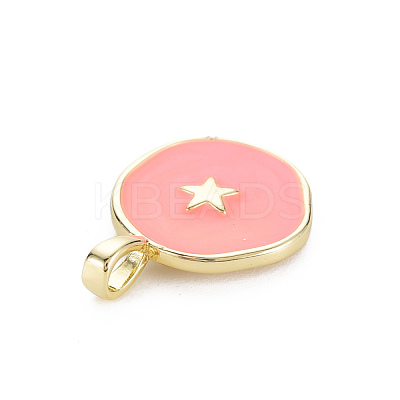 Brass Enamel Pendants KK-Q283-057A-NR-1