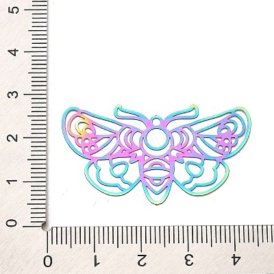 201 Stainless Steel Pendants STAS-B051-02RC-04-1