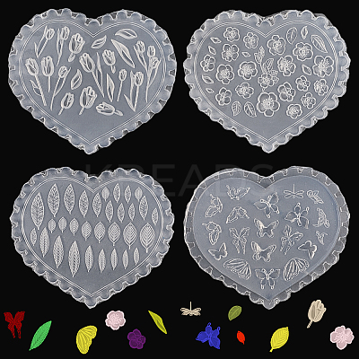 4Pcs 4 Styles Silicone Carved Molds MRMJ-SC0001-47B-1