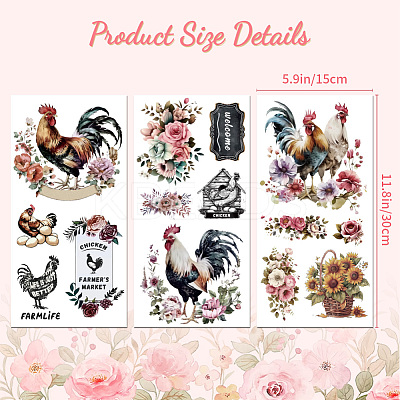 3 Sheets 3 Styles PVC Waterproof Decorative Stickers DIY-WH0404-077-1