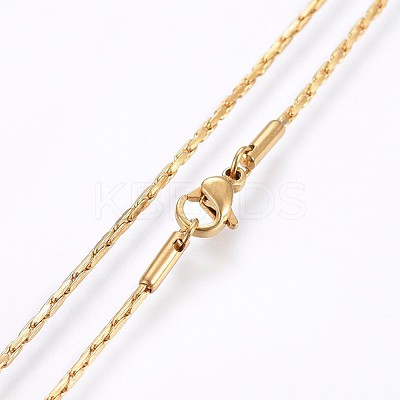 304 Stainless Steel Boston Link Chain Necklaces NJEW-O102-26G-1