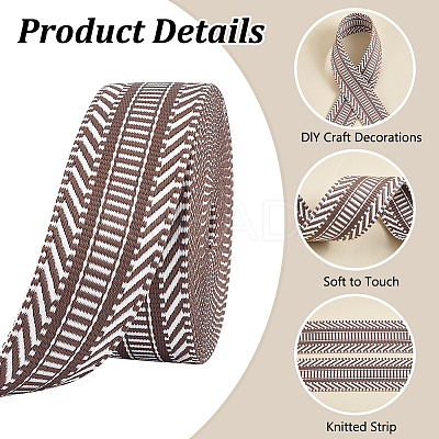 5 Yards Ethnic Style Polyester Jacquard Striped Ribbon OCOR-PH0004-17B-1