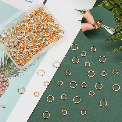 200Pcs 2 Style Brass Open Jump Rings KK-PH0002-76-1