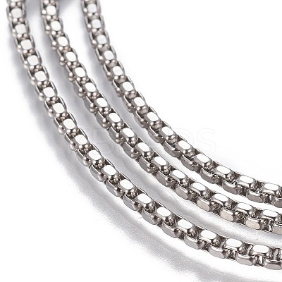 Tarnish Resistant 304 Stainless Steel Box Chains CHS-P007-32P-01-1
