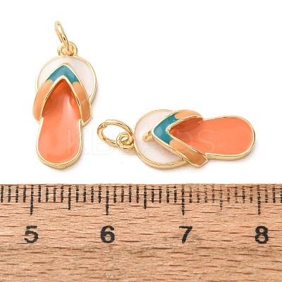 Brass Enamel Pendants KK-B026-25G-1