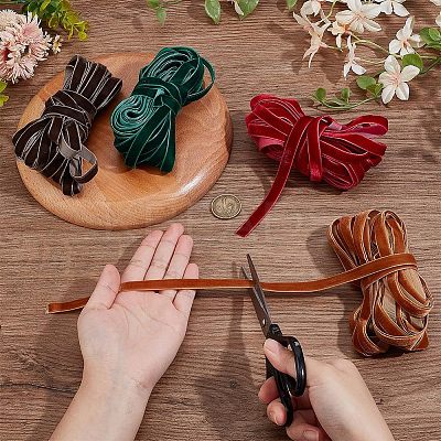 40 Yards 4 Colors Single Face Velvet Ribbons OCOR-PH0004-52-1