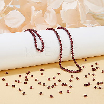 2 Strands Natural Garnet Beads Strands G-FI0001-04-1