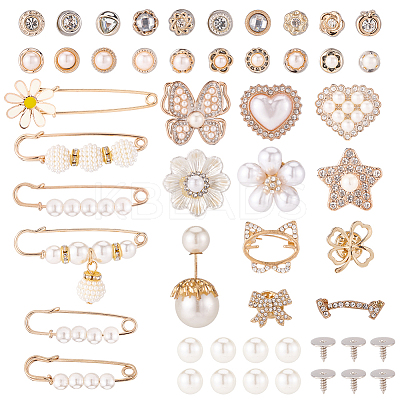 Alloy Safety Pin Brooch AJEW-SP0002-13-1