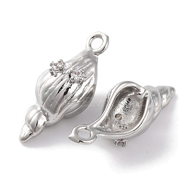 Brass Pendants With Clear Cubic Zirconia KK-S403-06P-1