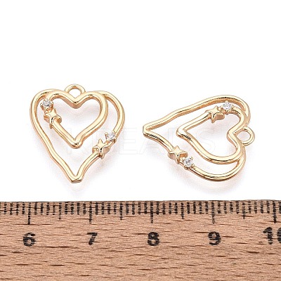 Brass Micro Pave Cubic Zirconia Pendants KK-T073-35G-1