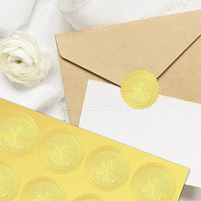 34 Sheets Self Adhesive Gold Foil Embossed Stickers DIY-WH0509-007-1