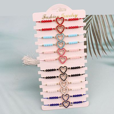 12Pcs Alloy Enamel Heart Link Bracelets FS-WGC54A2-02-1