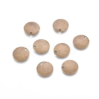 Tibetan Style Flat Round Alloy Tag Blank Charms TIBEP-25563-AB-FF-1