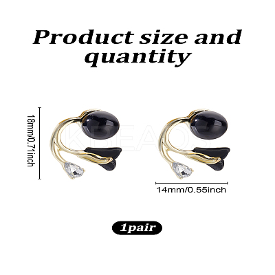 1 Pair Flower Zinc Alloy Clear Cubic Zirconia Stud Earrings EJEW-LP0007-094B-1