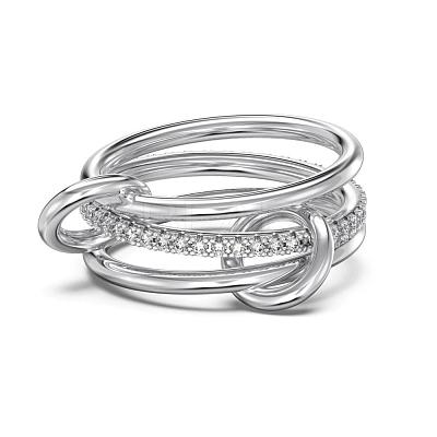 925 Sterling Silver Micro Pave Cubic Zirconia Finger Rings for Women RJEW-F180-05P-1