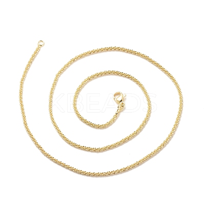 Brass Flower Link Chains Necklace for Women NJEW-P265-12G-1