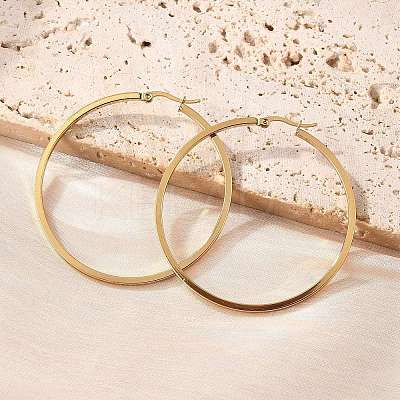 201 Stainless Steel Hoop Earrings LS-EJEW-P304-14A-G-1