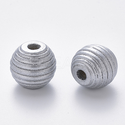 Painted Natural Wood Beehive European Beads WOOD-Q040-019A-B02-1