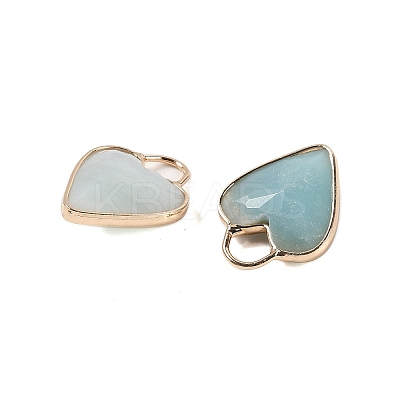 Natural Flower Amazonite Faceted Pendans KK-L218-005G-05-1