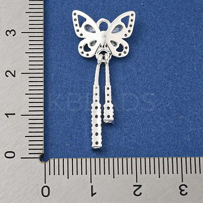 Brass Micro Pave Clear Cubic Zirconia Pendants KK-Z057-06S-1