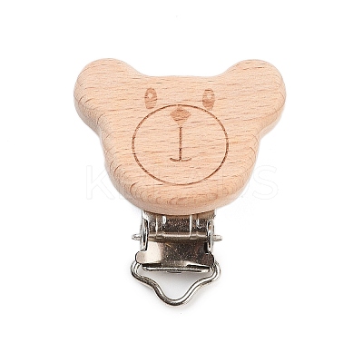 Beech Wood Pacifier Clip AJEW-M015-01B-1