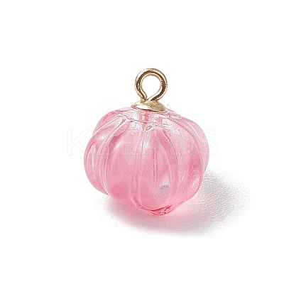 Transparent Spray Paint Glass Pendants PALLOY-JF03496-01-1