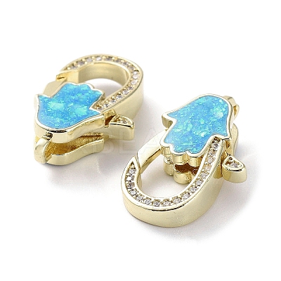 Rack Plating Brass Micro Pave Cubic Zirconia Lobster Claw Clasps KK-C041-03D-G-1