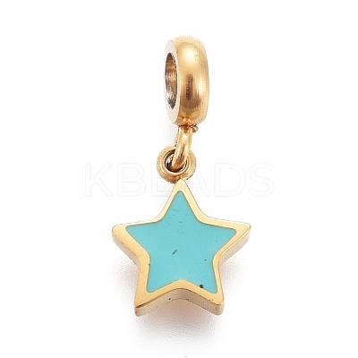 Ion Plating(IP) 304 Stainless Steel Enamel Charms STAS-F259-059G-1