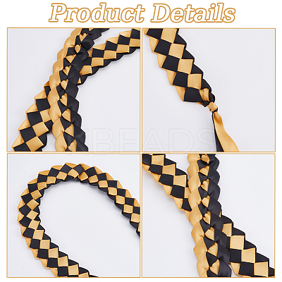 Two Tone Graduation Ribbon Leis FIND-WH0423-78D-1