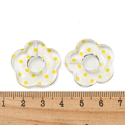 Transparent Printed Acrylic Beads OACR-H124-05B-01-1