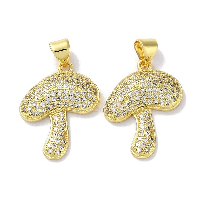 Rack Plating Brass Micro Pave Cubic Zirconia Pendants KK-Z039-03G-1
