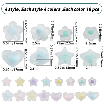 160Pcs 16 Styles Transparent Acrylic Beads and 1 Roll Elastic Crystal Thread DIY-SC0016-21-1