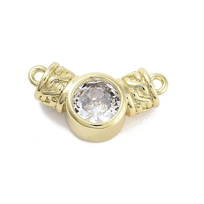 Brass Micro Pave Clear Cubic Zirconia Charms KK-M293-48G-1