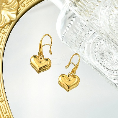 304 Stainless Steel Heart Dangle Earrings for Women LS-EJEW-G417-02G-1