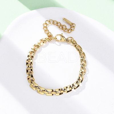 304 Stainless Steel Panther Chain Bracelets for Women BJEW-C076-03G-1