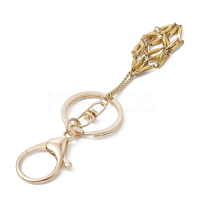 04 Stainless Steel Braided Macrame Pouch Empty Stone Holder for Keychain KEYC-JKC00530-01-1