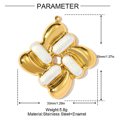 304 Stainless Steel Enamel Pendants STAS-OY002-89G-1