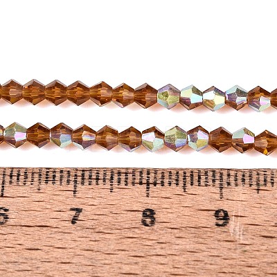 AB Color Plated Transparent Glass Beads Strands GLAA-G127-01-01I-1