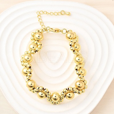 Brass Beads Bracelets for Women BJEW-D317-04G-1